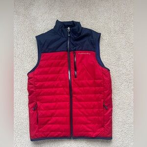 Vineyard Vines Performance Fleece Lined Vest Red Blue Colorblock Size XS